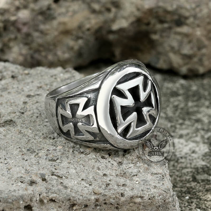 Crusader Iron Cross Stainless Steel Ring