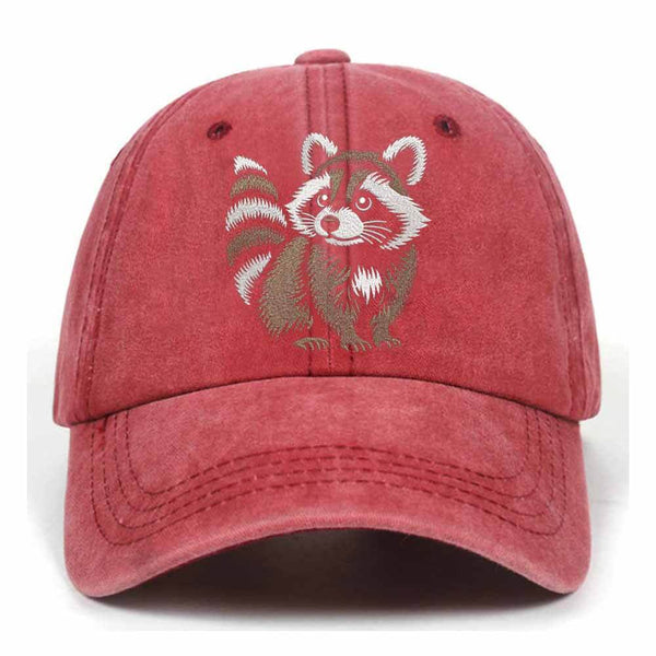 Cute Little Raccoon Vintage Washed Baseball Cap | Gthic.com