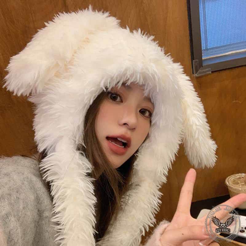 Cute Rabbit Ear Trapper Hat