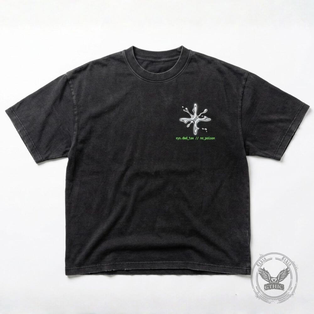 Cyber Skull Dad Tax Graphic Vintage Washed T-shirt | Gthic.com