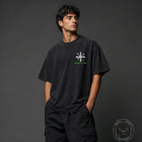 Cyber Skull Dad Tax Graphic Vintage Washed T-shirt | Gthic.com