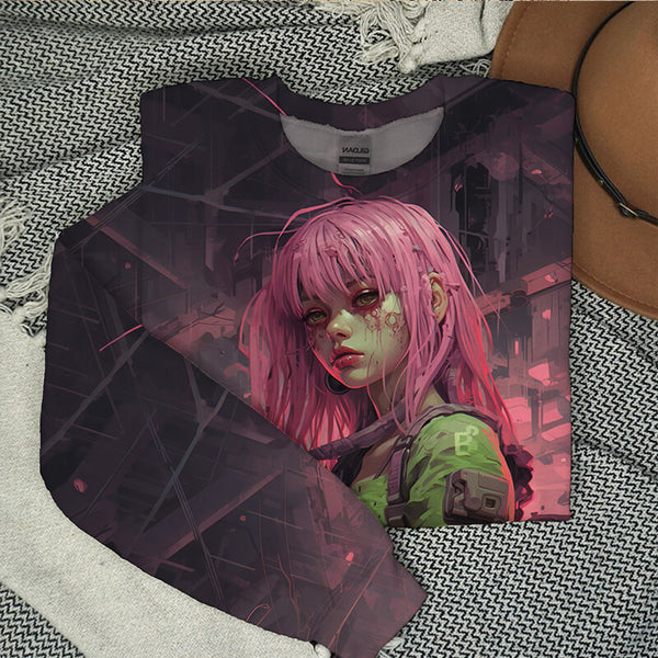 Cyberpunk Anime Girl Casual Sweatshirt | Gthic.com