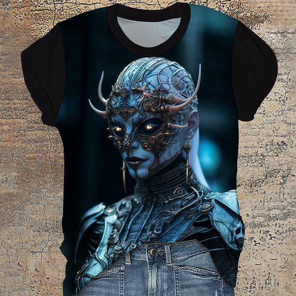 Cyberpunk Dark Soul Round Neck t-Shirt | Gthic.com