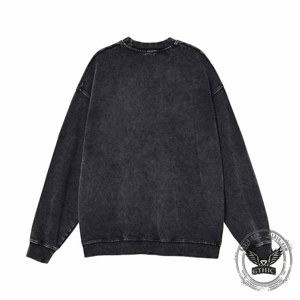Dabbing Delight Raccoon Skull Vintage Washed Sweatshirt | Gthic.com
