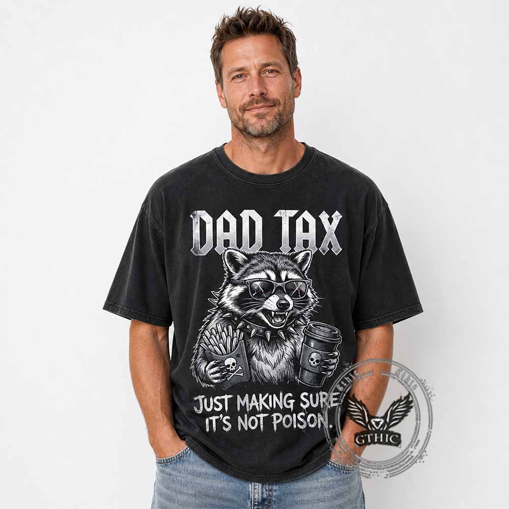 Dad Tax Unhinged Raccoon Vintage Washed T-shirt | Gthic.com