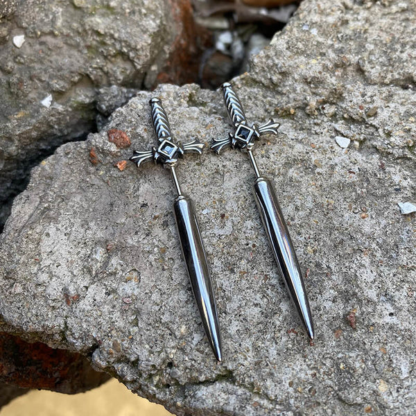 Dagger Sword Stainless Steel Stud Earrings | Gthic.com