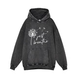 Dandelion Just Breathe Vintage Vintage Washed Hoodie