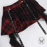 Dark-Style Black Plaid Polka Dot Mesh Irregular Tulle Skirt