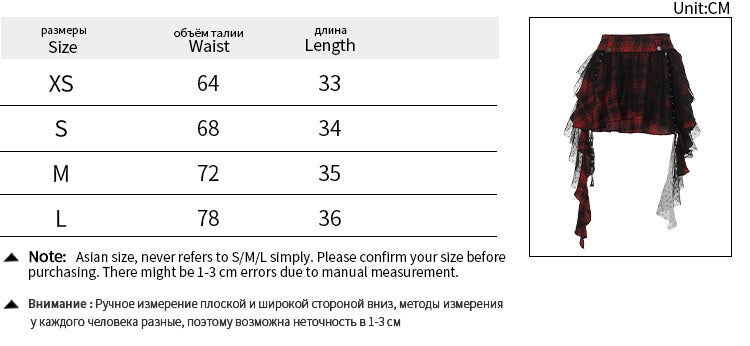 Minifalda con flecos de encaje irregular de telaraña negra