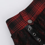 Dark-Style Black Plaid Polka Dot Mesh Irregular Tulle Skirt