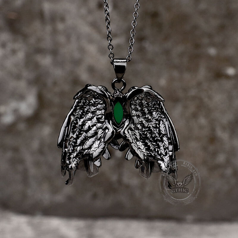 Dark Angel Wing Brass Gothic Pendant | Gthic.com