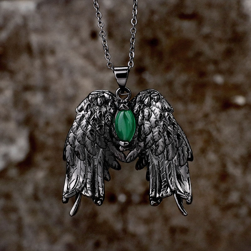 Dark Angel Wing Brass Gothic Pendant | Gthic.com