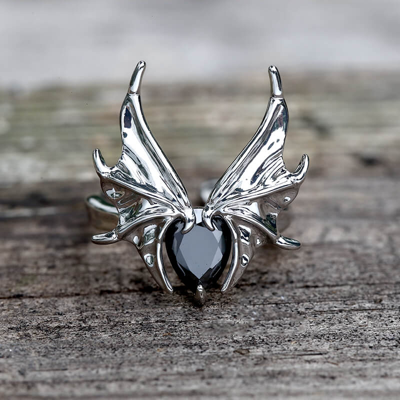 Dark Bat Alloy Gothic Adjustable Ring | Gthic.com