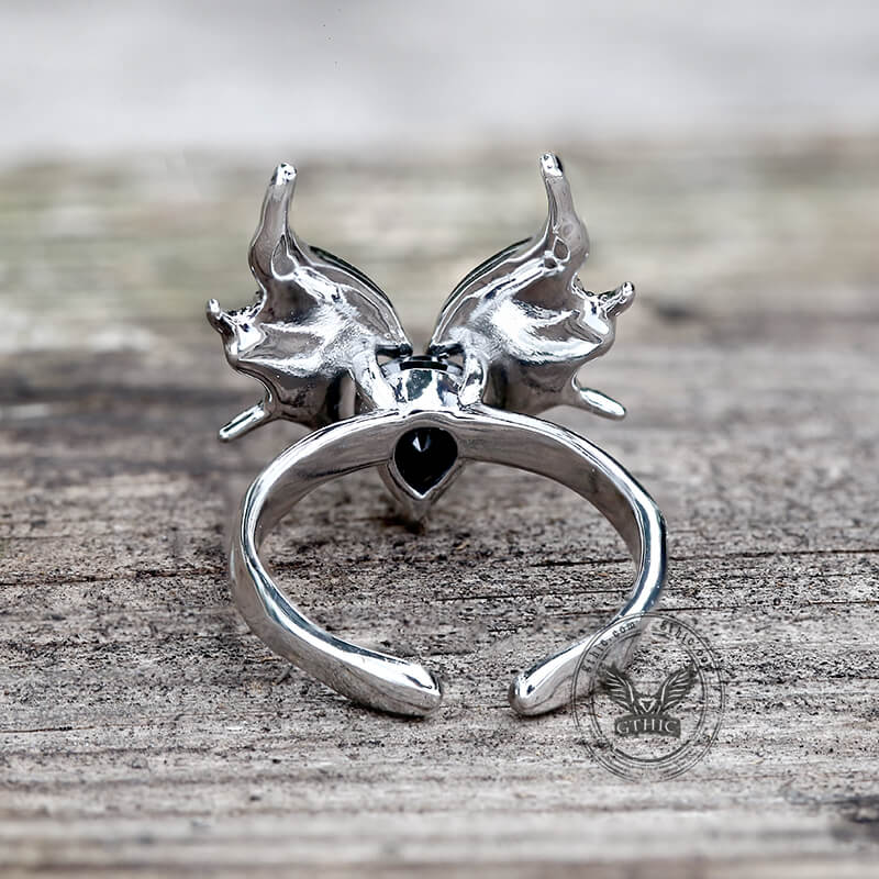 Dark Bat Alloy Gothic Adjustable Ring