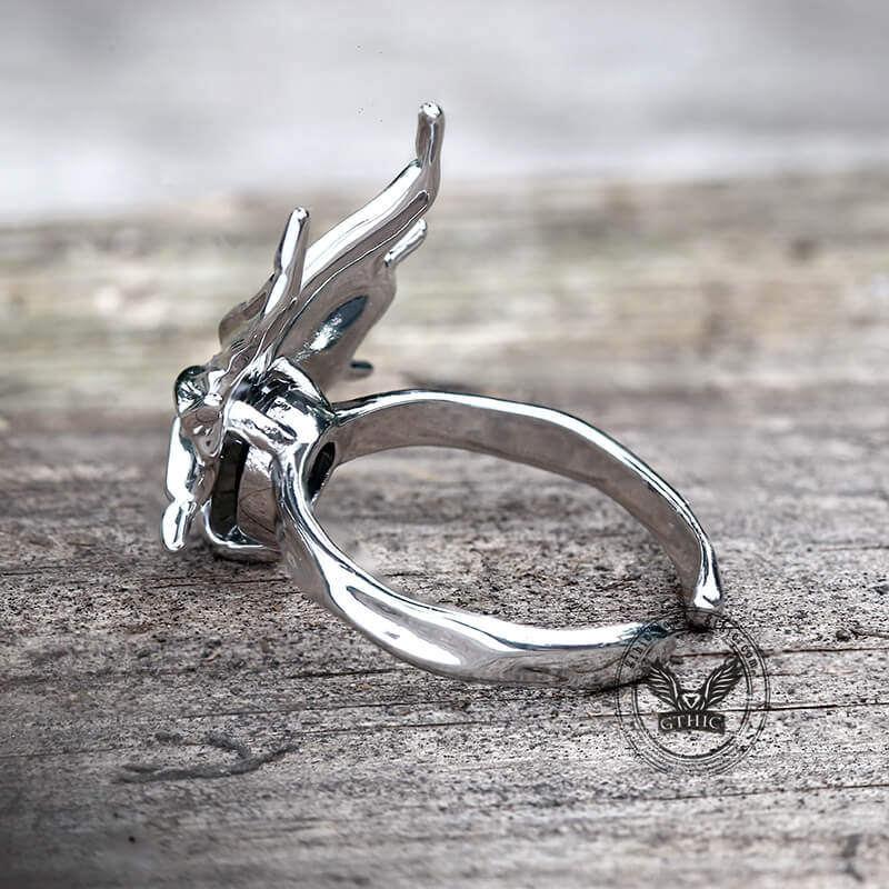 Alchemy Last Embrace Ring Silver Skeletal Hands Adjustable Gothic :  : Fashion