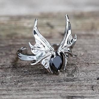 Dark Bat Alloy Gothic Adjustable Ring | Gthic.com