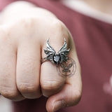 Dark Bat Alloy Gothic Adjustable Ring