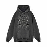 Dark Bow Lips Vintage Washed Hoodie Sweatshirt  | Gthic.com