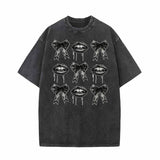 Dark Bow Lips Vintage Washed T-shirt  | Gthic.com