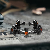 Dark Cross Star Moon Copper Alloy Open Zircon Ring