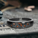 Dark Cross Star Moon Copper Alloy Open Zircon Ring