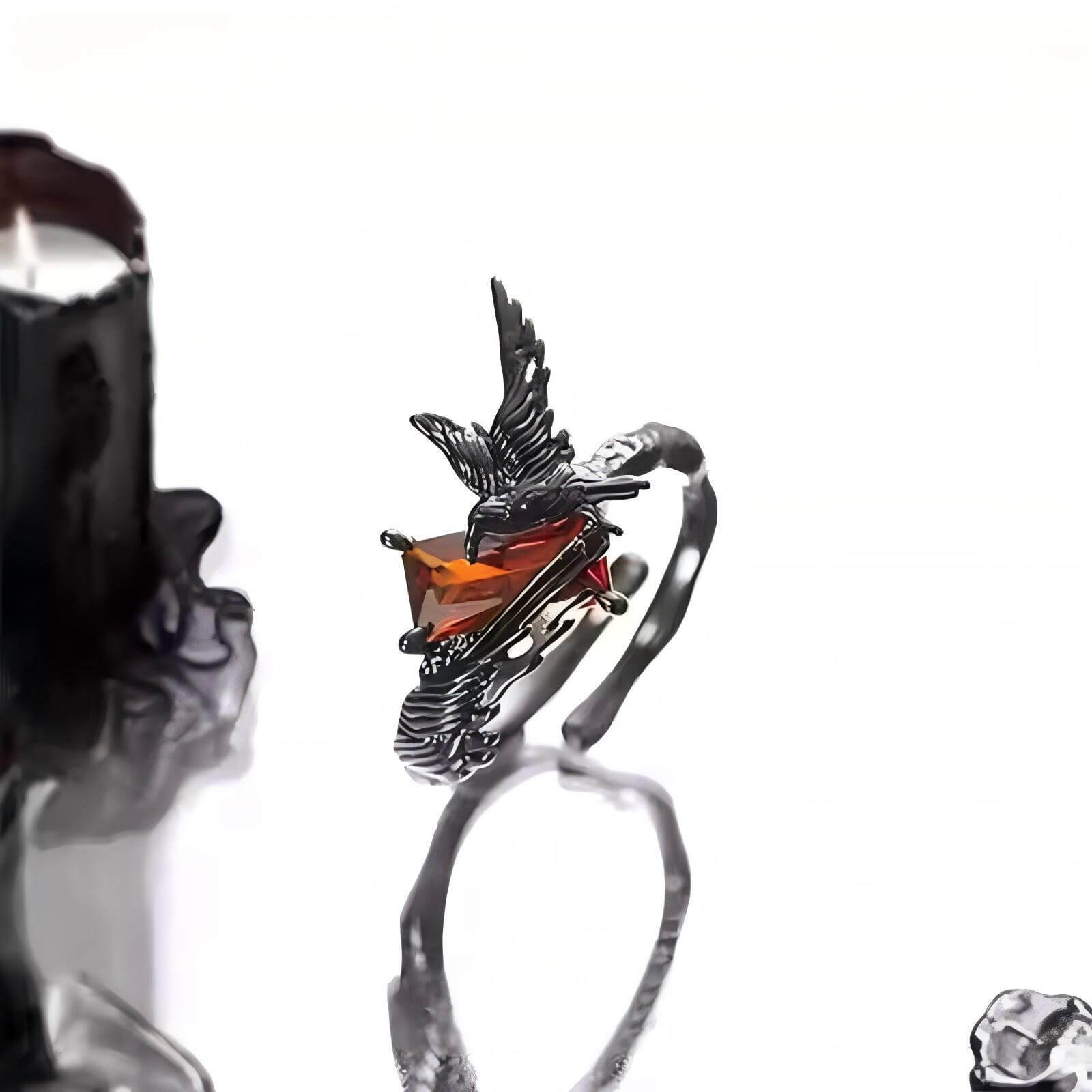 Dark Crow Sweet Cool Style Copper CZ Open Ring |Gthic.com