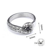 Dark Gem Octopus Tentacle Vintage Stainless Steel Ring