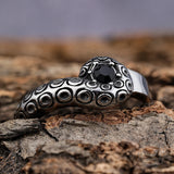 Dark Gem Octopus Tentacle Vintage Stainless Steel Ring