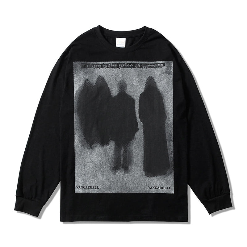 Dark Ghost Silhouette Cotton Print T-Shirt | Gthic.com