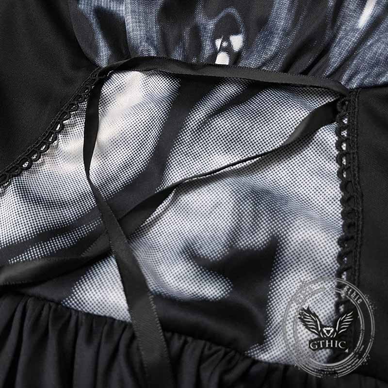 Dark Gothic Hooded Dress Witch Halloween Costume