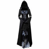 Dark Gothic Hooded Dress Witch Halloween Costume 03 | Gthic.com