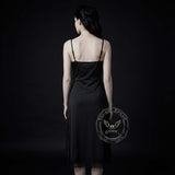Dark Gothic V-Neck Lace Slit Camisole Dress | Gthic.com