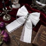 Dark Heart Cross Lace Bow Ribbon Gothic Hair Clips
