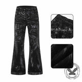 Dark High-Street Graffiti Pattern Flared Jeans