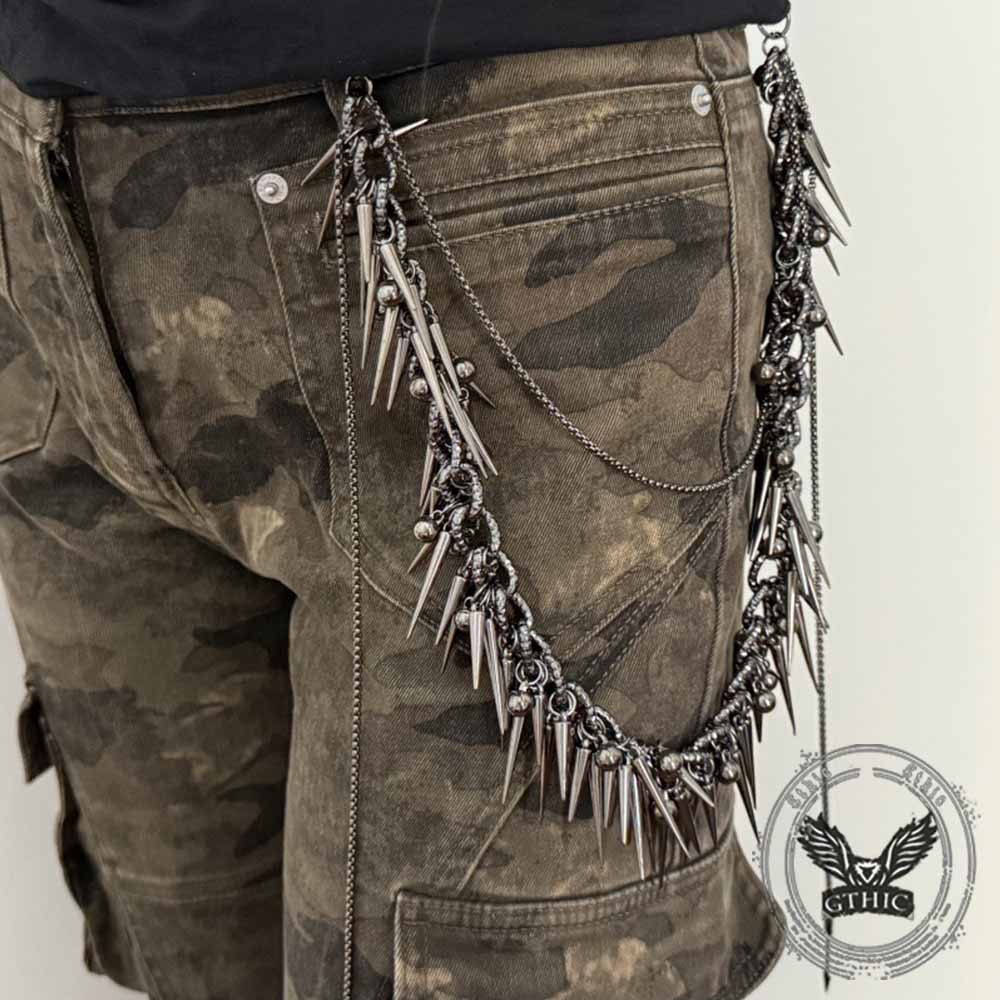 Dark Hip-Hop Studded Punk Metal Pants Chain | Gthic.com