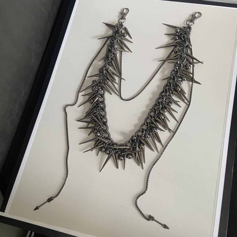 Dark Hip-Hop Studded Punk Metal Pants Chain