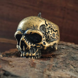 Anello teschio in ottone scuro Pioneer
