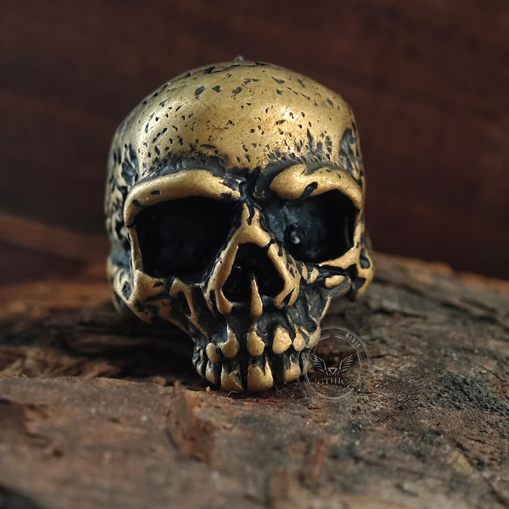 Dark Pioneer Messing-Totenkopfring