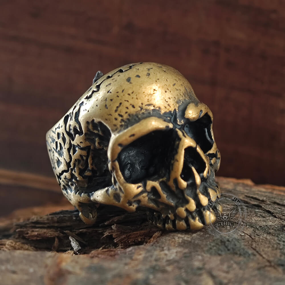 Dark Pioneer Messing-Totenkopfring
