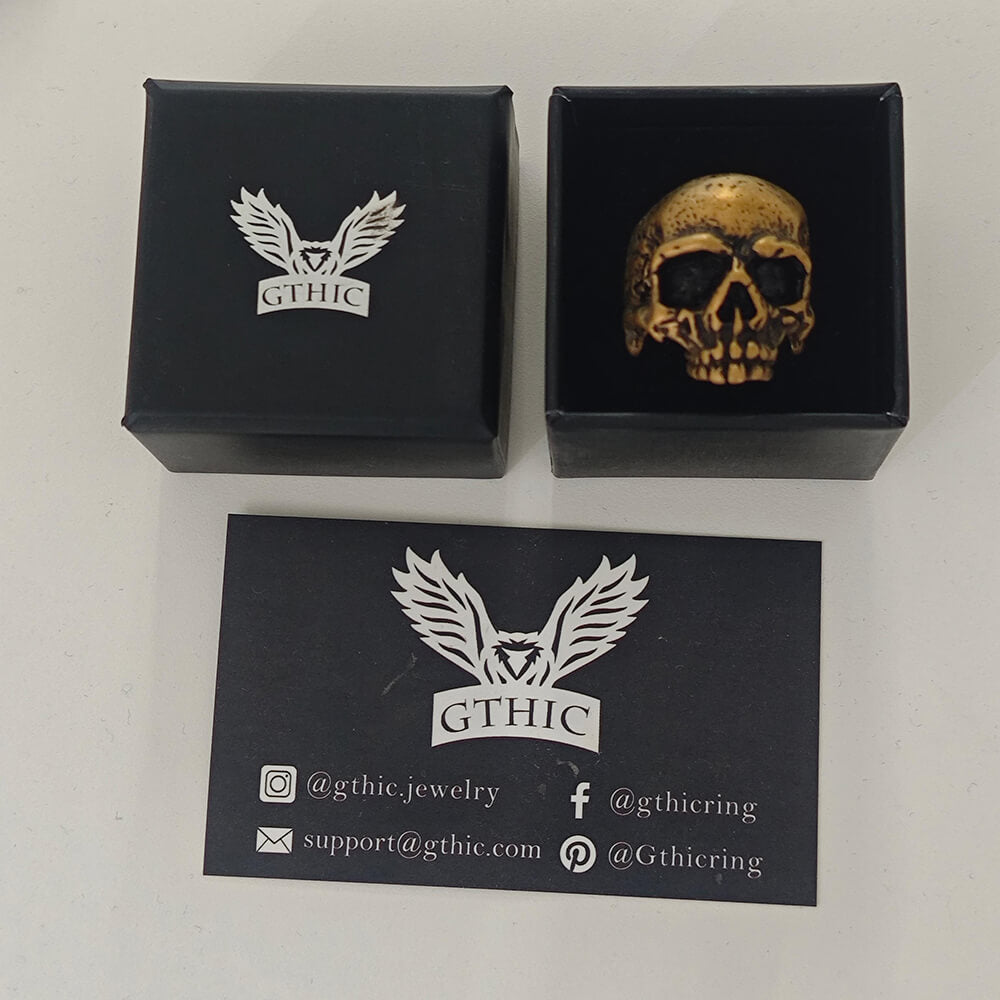 Dark Pioneer Messing-Totenkopfring
