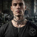 Dark Punk Spike Stainless Steel Clavicle Necklace | Gthic.com