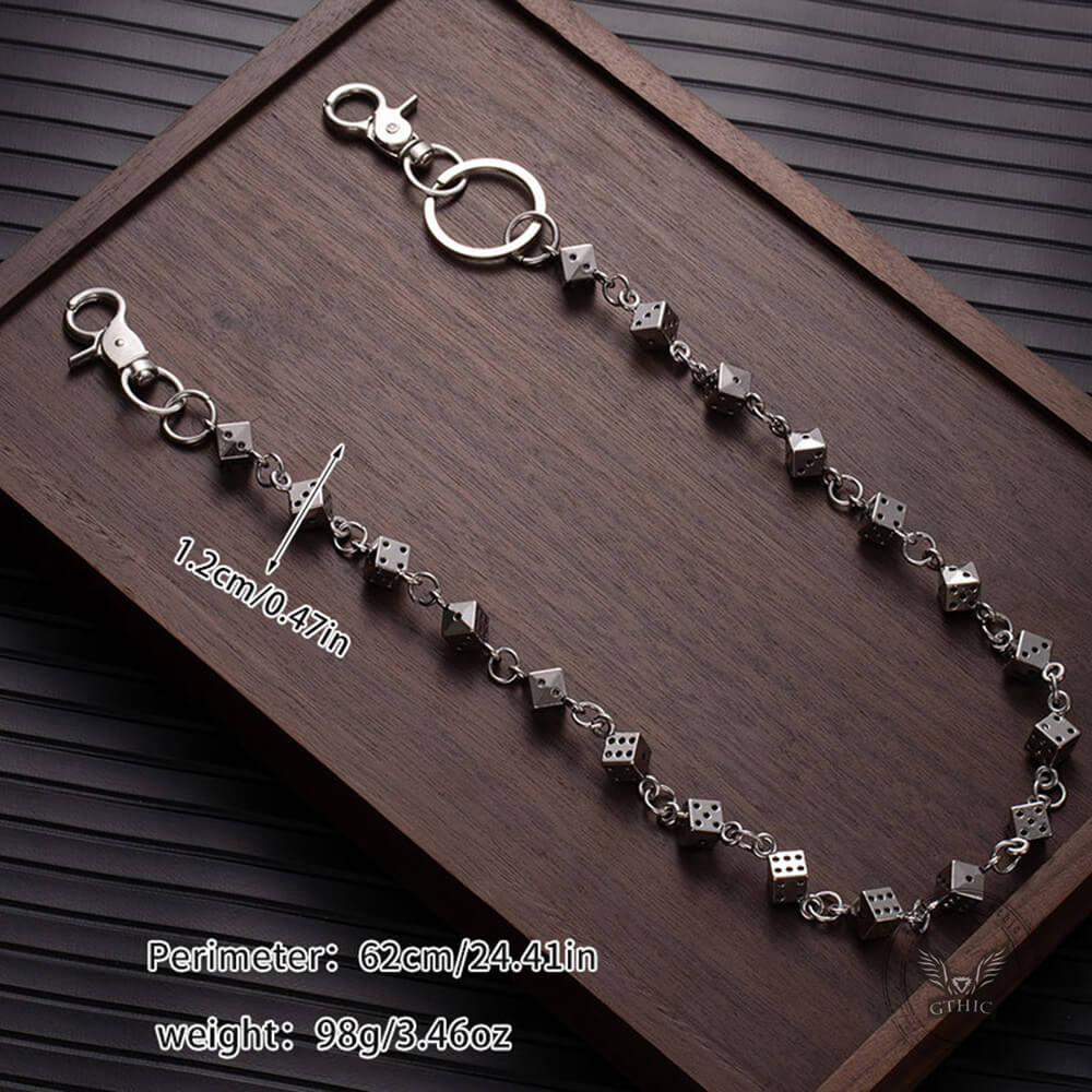 Dark Punk Style Dice Alloy Double-layer Pants Chain