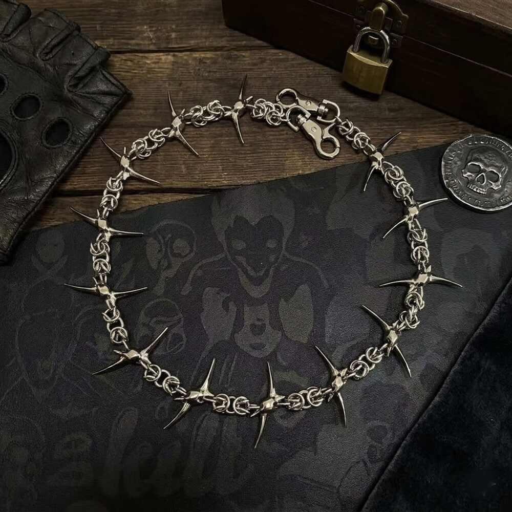 Dark Punk Style Fishbone-Spliced Alloy Pants Chain | Gthic.com
