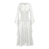 Dark Retro-Style Hooded Mesh Medieval Dress
