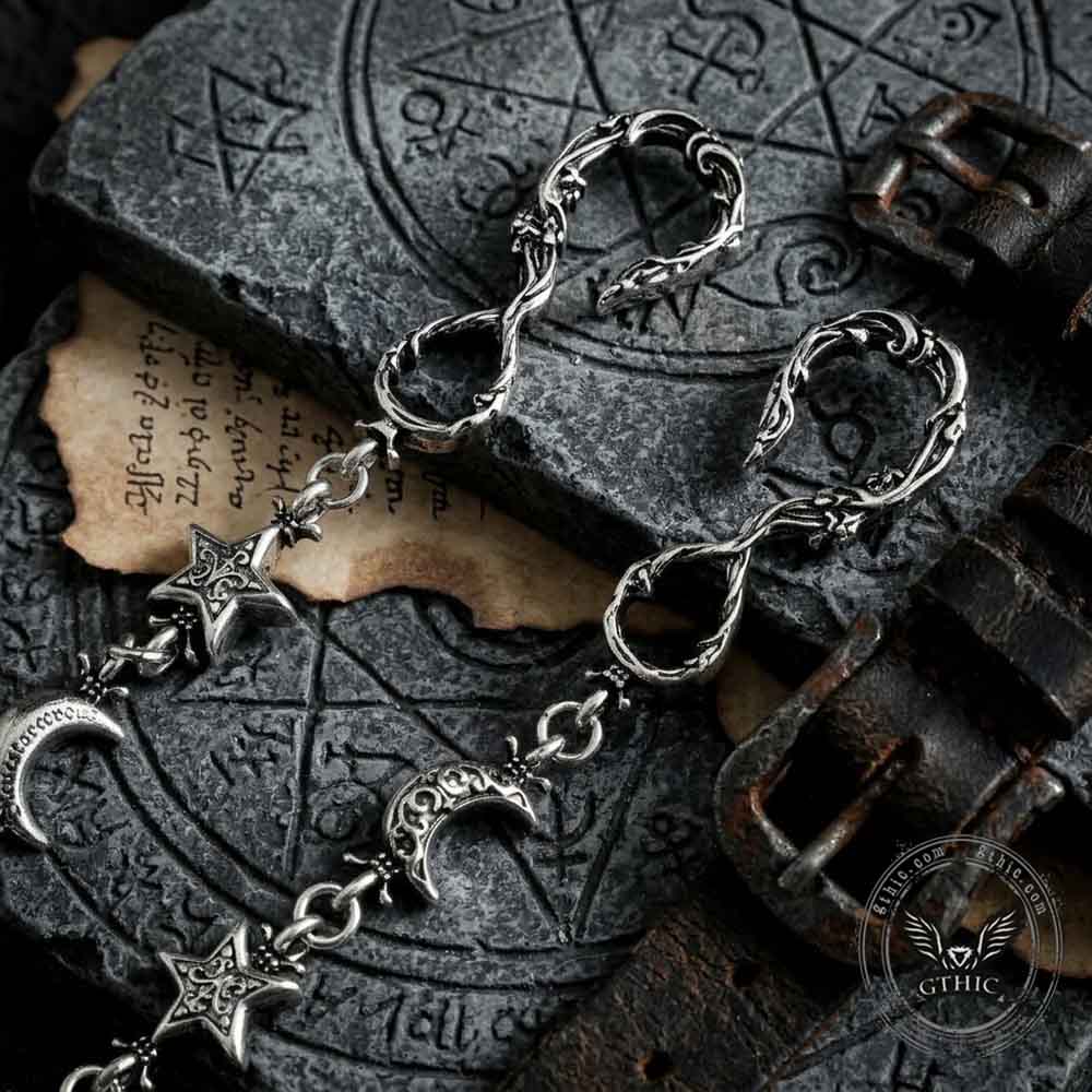 Dark Retro Star & Moon Zinc Alloy Pants Chain
