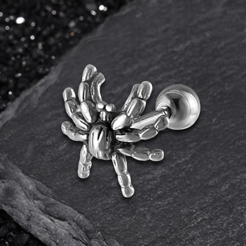 Dark Scary Spider Stainless Steel Animal Earrings