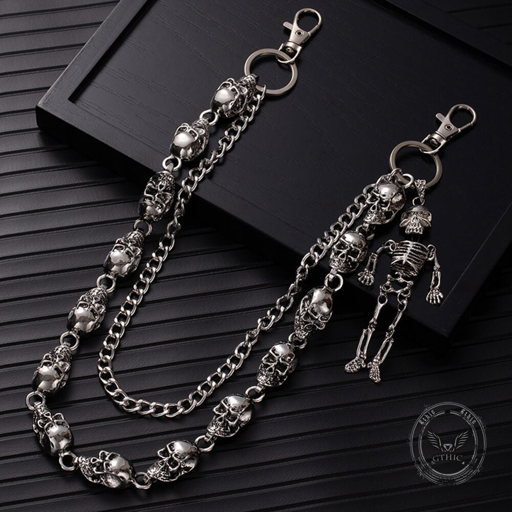 Dark Skull Double-Layer Hip-Hop Alloy Pants Chain | Gthic.com