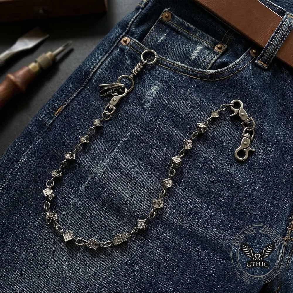 Dark Street Skull Dice Alloy Pants Chain
