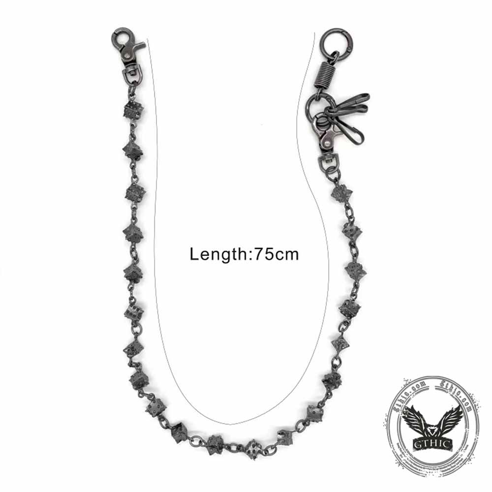 Dark Street Skull Dice Alloy Pants Chain