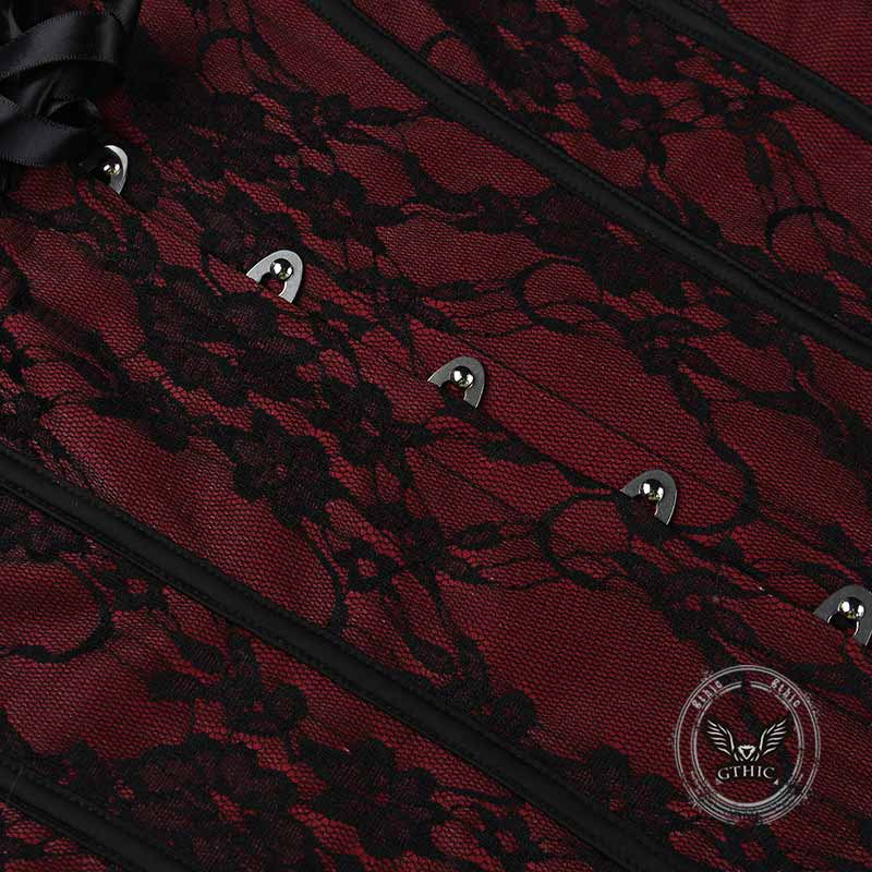 Dark Style Slim Lace V-Neck Lace-Up Tube Top